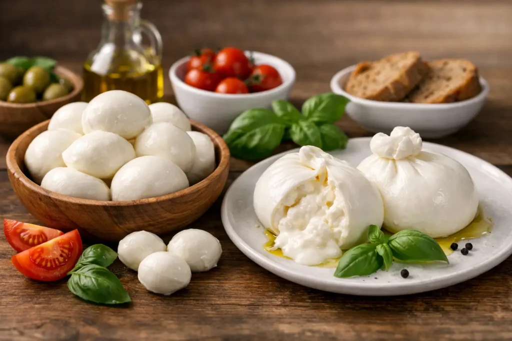 Mozzarella i burrata - różnice i zastosowanie